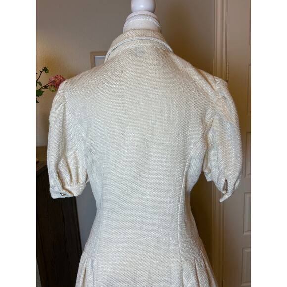 Shein | Cream Fit and Flare Double Breasted Button Front Dress | 6 - Picture 12 of 13